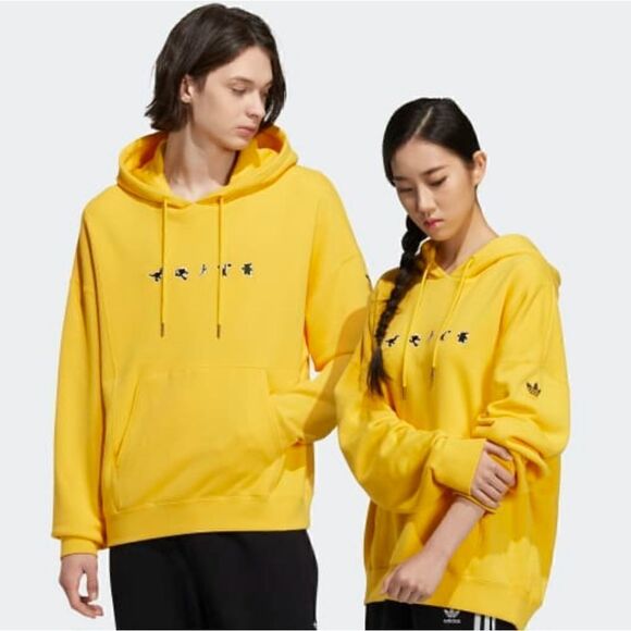 Adidas Originals X Disney Pixar Manga Hoodie Toy Story Monsters Inc Yellow Black - Picture 1 of 13